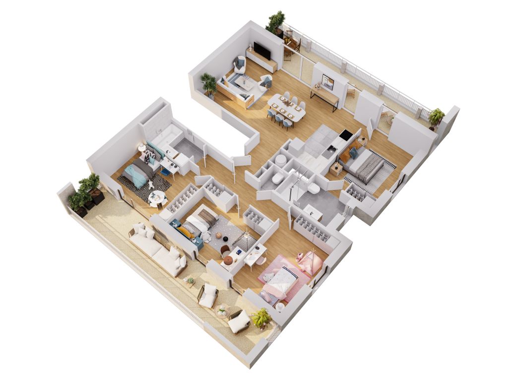 Appartement type T5 - A303 - 3D